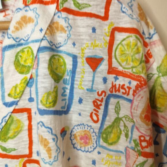 Cynthia Rowley Linen Knit Top Brunch Drinks Girls Outing - Picture 5 of 12